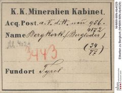 Etiketten zu Bergkork (NHMW-MIN-Ab4029)